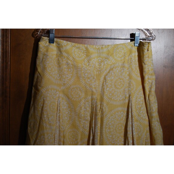 Ann Taylor Loft Yellow Floral Side Zip Skirt Size 10 Lined A-line - Picture 2 of 7